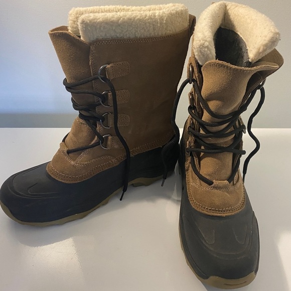 Lands' End Winter Snow Boots Boys Size 7 Leather Upper Lace Up Waterproo… - Picture 3 of 13
